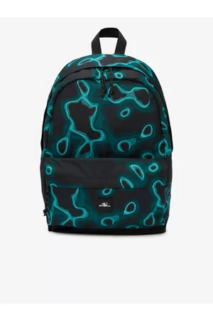 O'Neill Batohy - Tyrkysovo-černý unisex vzorovaný batoh COASTLINE BACKPACK