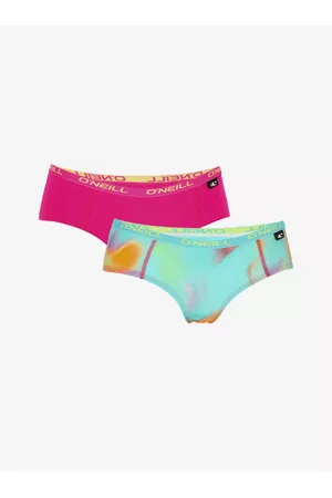 O'Neill Ženy Hipster - Sada dvou dámských kalhotek v tyrkysové a tmavě růžové barvě WOMEN HIPSTER BLEND&PLAIN 2PACK