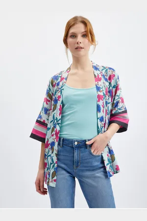 ORSAY Světle modré dámské květované kimono