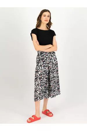 Blutsgeschwister Ženy Culottes - Černo-bílé dámské květované culottes Flotte