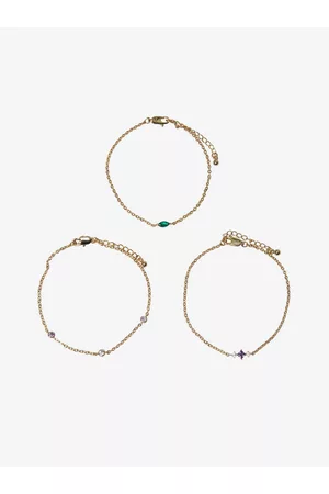 Pieces Ženy Šperky - Sada tří dámských náramků ve zlaté barvě Birthe