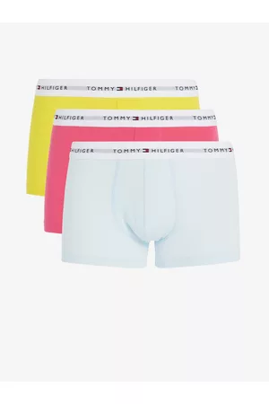 Tommy Hilfiger Muži Ponožky - Sada tří pánských boxerek ve světle modré, růžové a žluté barvě Underwear Signature