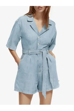 Scotch&Soda Světle modrý dámský džínový overal