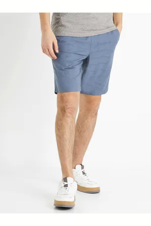 Celio Modré pánské lněné kraťasy Dolincobm2