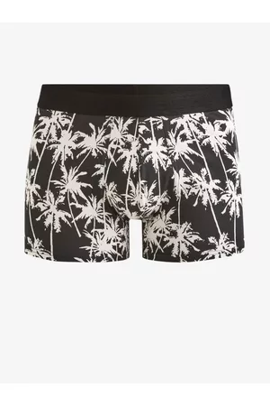 Celio Muži Boxerky - Bílo-černé pánské vzorované boxerky Dipalmiers