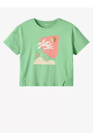 NAME IT Dívky Trička - Světle zelené holčičí tričko Flicka