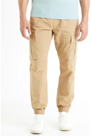Celio Béžové pánské cargo kalhoty Docar