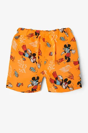 NAME IT Oranžové klučičí vzorované plavky Mikal Mickey
