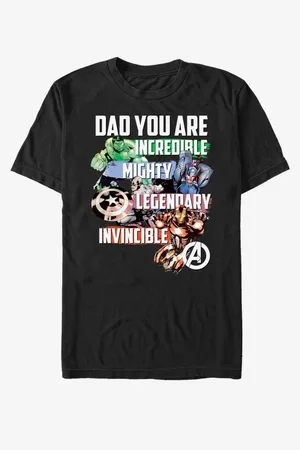 ZOOT FAN. Černé unisex tričko Marvel Avenger Dad