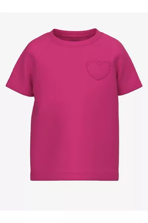 NAME IT Dívky Trička - Tmavě růžové holčičí tričko Dorthe