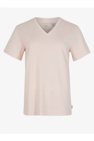 O'Neill Ženy Trička - Béžové dámské basic tričko s véčkovým výstřihem ESSENTIALS V-NECK T-SHIRT