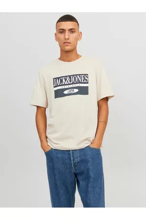 JACK & JONES Muži Trička - Béžové pánské tričko Arthur