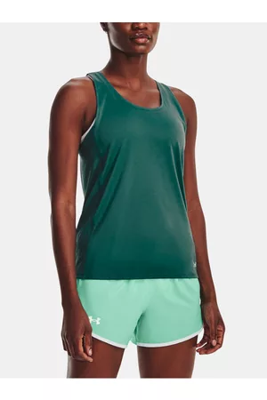 Under Armour Ženy Trička - Zelené dámské sportovní tílko UA Fly By Tank