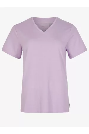 O'Neill Ženy Trička - Světle fialové dámské basic tričko s véčkovým výstřihem ESSENTIALS V-NECK T-SHIRT
