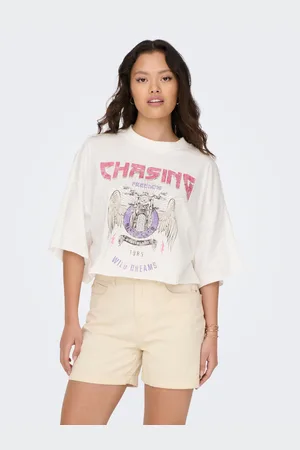 ONLY Bílé dámské oversize tričko Lucy
