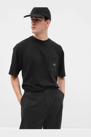 GAP Černé pánské oversize tričko s kapsičkou