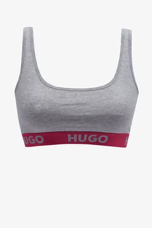 HUGO BOSS Šedá dámská žíhaná podprsenka