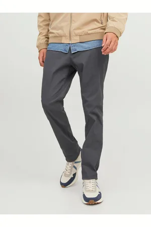 JACK & JONES Šedé pánské chino kalhoty kalhoty Marco