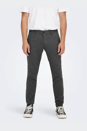 Only & Sons Tmavě šedé pánské chino kalhoty Mark