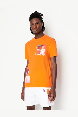 Armani Exchange Oranžové pánské tričko