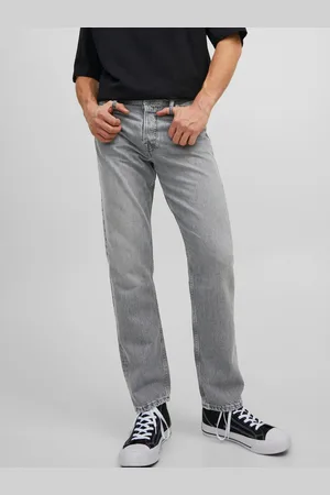JACK & JONES Světle šedé pánské relaxed fit džíny Chris