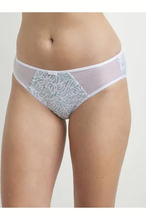 Dim Modro-bílé dámské vzorované kalhotky GENEROUS COTTON BIO SLIP
