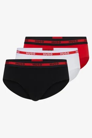 HUGO BOSS Sada tří pánských slipů v černé, červené a bílé barvě
