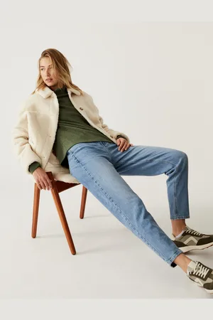 Marks & Spencer Modré dámské mom fit džíny s vysokým pasem