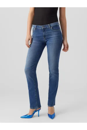 VERO MODA Modré dámské straight fit džíny Daf