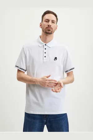 Karl Lagerfeld Bílé pánské polo tričko