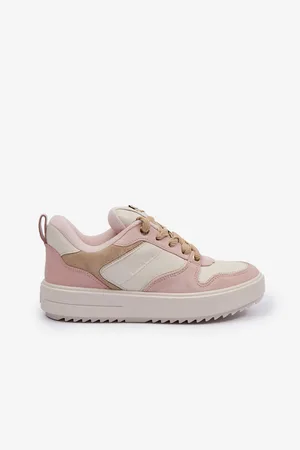 Michael Kors Krémovo-růžové dámské tenisky se semišovými detaily Rumi Lace Up