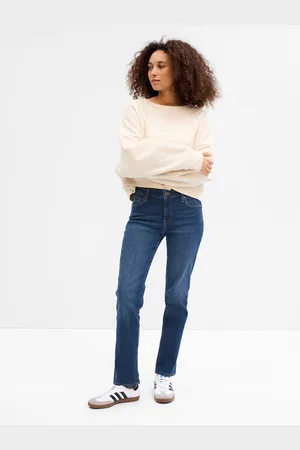 GAP Tmavě modré dámské straight fit džíny