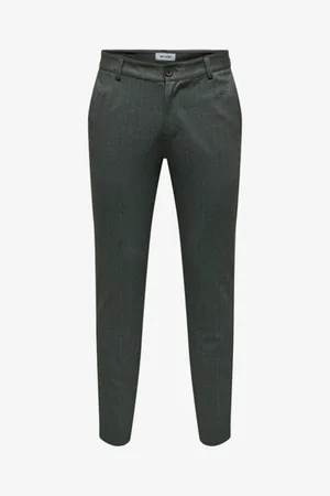 Only & Sons Šedé pánské kostkované chino kalhoty Mark