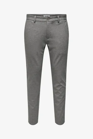 Only & Sons Šedé pánské žíhané chino kalhoty Mark