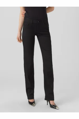 VERO MODA Černé dámské straight fit džíny Daf