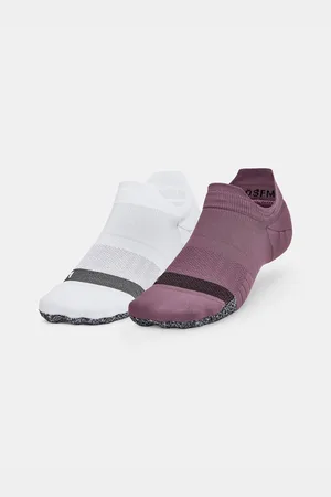 Under Armour Sada dvou dámských ponožek v bílé a fialové barvě Breathe 2