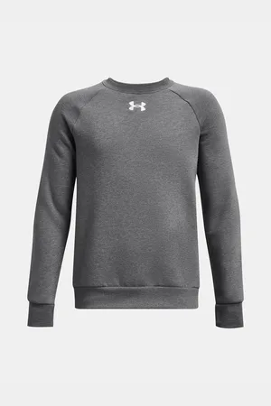 Under Armour Šedá klučičí žíhaná mikina Rival Fleece Crew