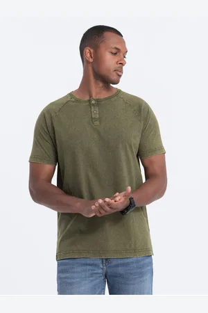Ombre Clothing Pánské basic tričko s knoflíky