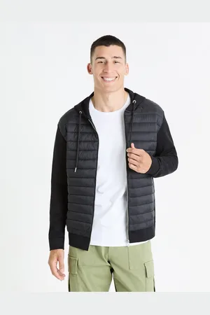 Celio Černá pánská prošívaná bunda Fequilted