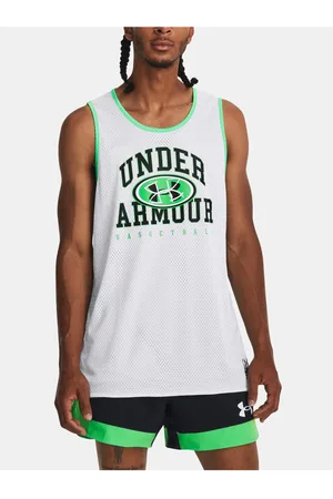 Under Armour Zeleno-bílé pánské sportovné oboustranné tílko Baseline