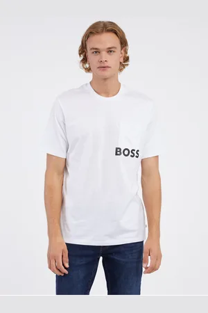 HUGO BOSS Bílé pánské tričko