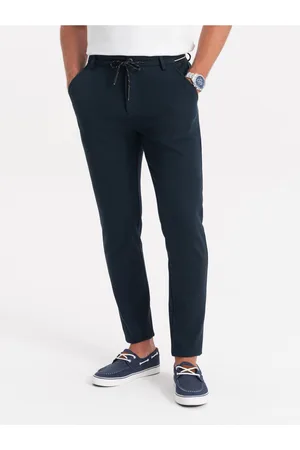 Ombre Clothing Tmavě modré pánské kalhoty
