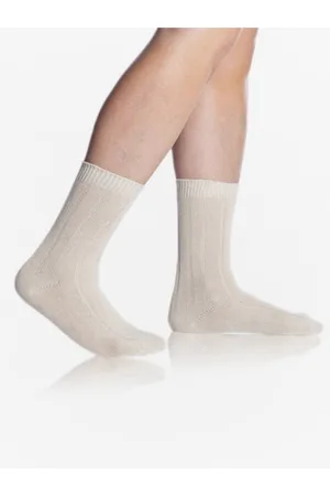 Bellinda Krémové unisex zimní bambusové ponožky BAMBUS CASUAL UNISEX SOCKS