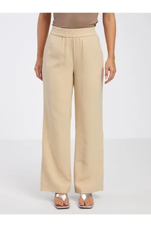 VERO MODA Béžové dámské široké kalhoty Carmen