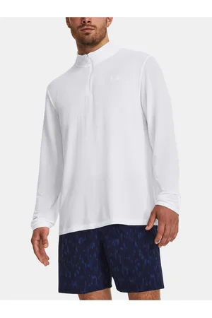 Under Armour Bílé sportovní tričko UA SEAMLESS STRIDE 1/4 ZIP
