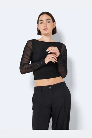 Noisy May Černé dámské crop top tričko Louise