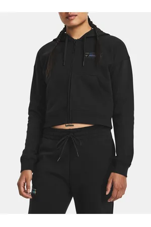 Under Armour Černá crop top mikina Pjt Rck HW Terry FZ Q4-BLK