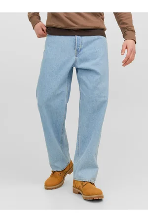 JACK & JONES Světle modré pánské straight fit džíny Alex