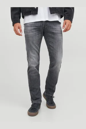 JACK & JONES Šedé pánské straight fit džíny Tim