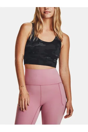 Under Armour Černé sportovní crop top tílko Meridian Fitted CropTankPrnt